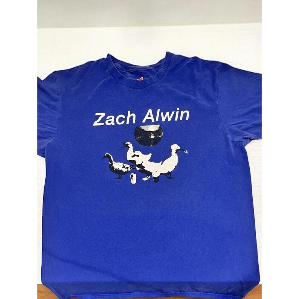 Zach Alwin T Shirt Mens Large Blue Streetwear Y2K Music Ducks